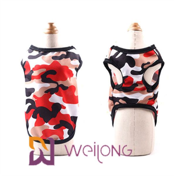 Футболки равнины одежды любимца рубашки собаки камуфлирования сетка безрукавной красочная Breathable