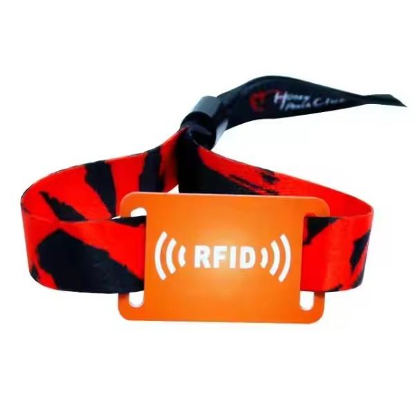 Customized 13.56Mhz NFC Tag Wristband Woven RFID Wristbands For Events