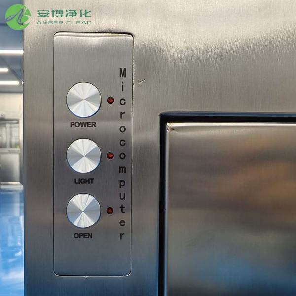 AMBER SUS304 Mechanical Interlock Dynamic Air Shower Pass Box 760*690*720mm