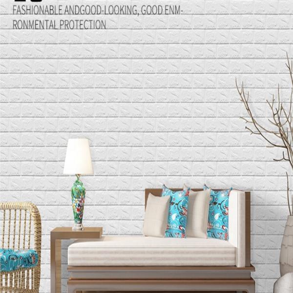 PE mousse 70cm*77cm Packages doux Design Style 3D Sticker murale en brique Entretien Panneau murale Décoration de la maison Peel Off Wallpaper