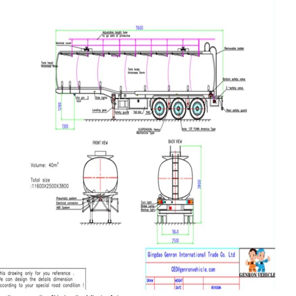 Road Transport Carbon Steel 50000L Water Hauling Tanks Trailers