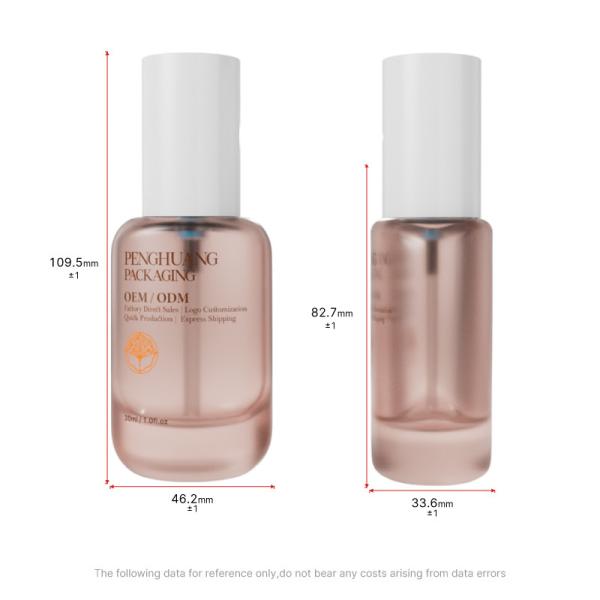 Transparent Foundation Glass Bottle 30ml 1oz  Empty Foundation Bottles With Cap