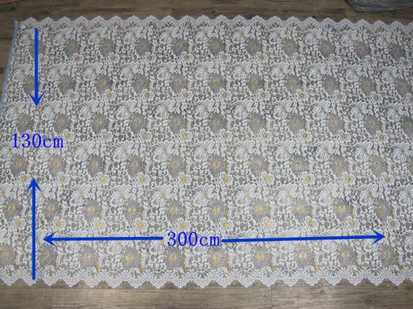 Curtain Modern Gold Colored Big Eyelash Lace And Fabric Trimming High Grade