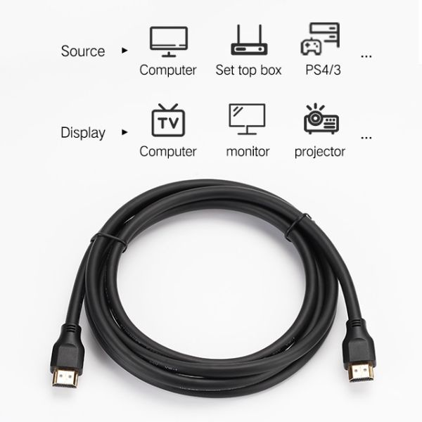 Gold Plated Connector Support A Type 60Hz Ethernet Male To Male 8K HDMI Cable