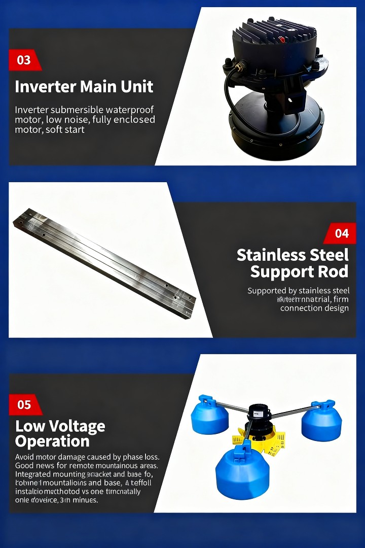 220V 380V Permanent Magnet Paddle Aerator Variable Frequency for Pond Aeration