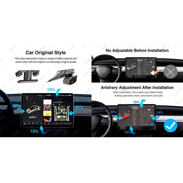 Поворачивая на шарнирах экран шарнирного соединения Tesla аксессуаров Tesla внутренний на модель 3 y 2017-2022