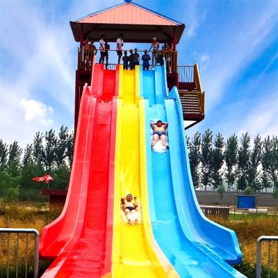 Eco Friendly 3 Lane Water Slide  Customizable Design Fiberglass Waterslides