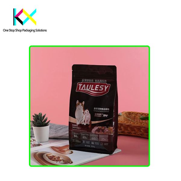 Digital Printing Solution Pet Food Packaging Bags Customizable Flat Bottom Pouches