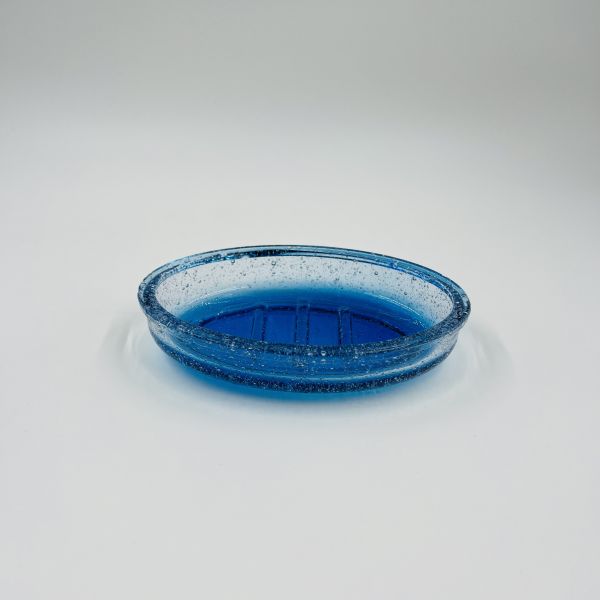 Vêtement bleu ombre accessoires de salle de bain moderne avec forme ronde dispenseur de lotion en verre bouteille accessoires de salle de bain de luxe pinceau