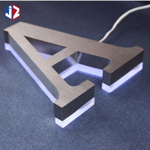 DC 12V Advertising LED Backlit Signage Brushed Stainless Steel Backlit Signs