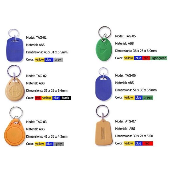 Small Size rfid tag 125khz ID Plastic EV RFID Key Fob For Hotel Lock