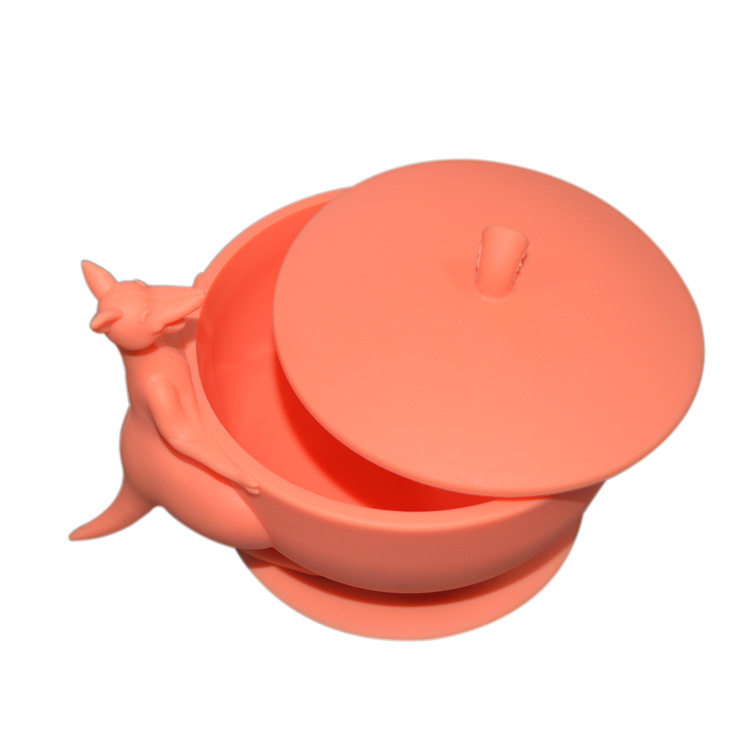 Baby Silicone Bowl Weaning Feeding Bibs Dining Tableware Set Food Container Toddler Spill-proof Bowl with Lid