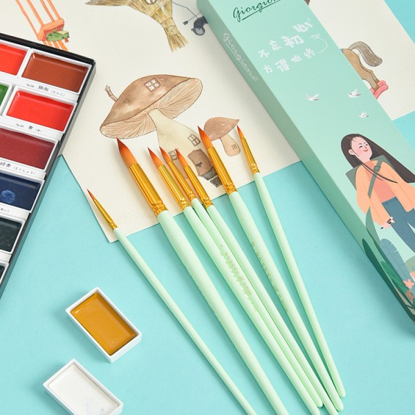 Nylon Wool Nickel Copper Tube Watercolor Oil Painting Brushes Acrylic Paint Brush For Kids
