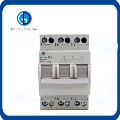 Interruptor de transferência manual modular montado em trilho DIN 4P 32A com saída dupla