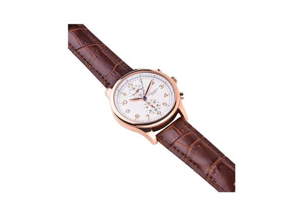 50m Waterproof Stainless Steel Chronograph Watch IP Rose plating printed mark