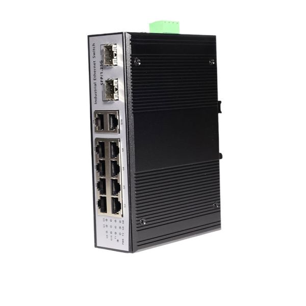 IP40 Gigabit Ethernet Poe Switch Industrial 8 Port Poe Switch With Fiber Uplink