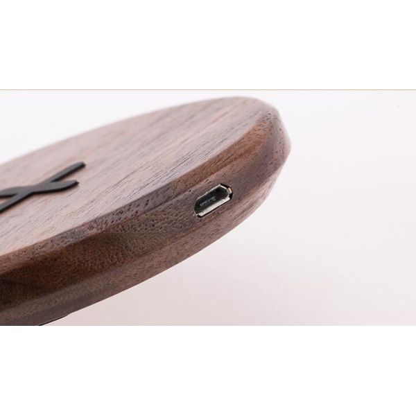 Round Qi Standard Universal Wood / Bamboo Wireless Charger Charging Pad