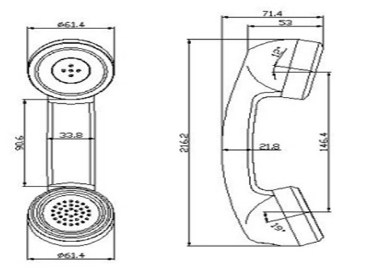 Wall Mounted Telephone Accessories Eavesdropping Receiver Handle For Jail