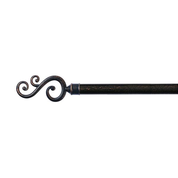 Cross Section Circular Shower Tension Curtain Rod Finials 25mm Simple Style