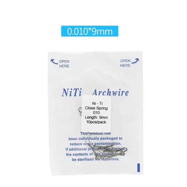 Dental Orthodontic NITI Alloy Light/Medium Force 6Size Braces For Teeth Class I Closed Coil Spring Dental Instrument