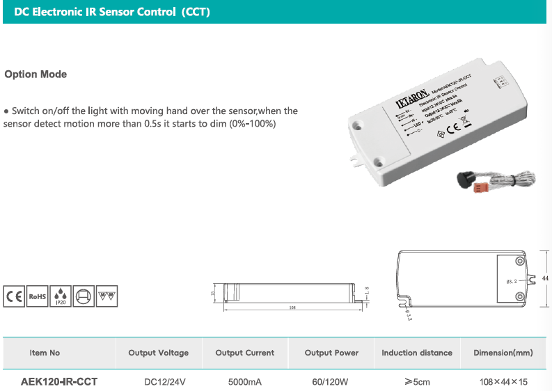 DC Electronic IR Sensor Switch CCT Control Sensor Switch With CE