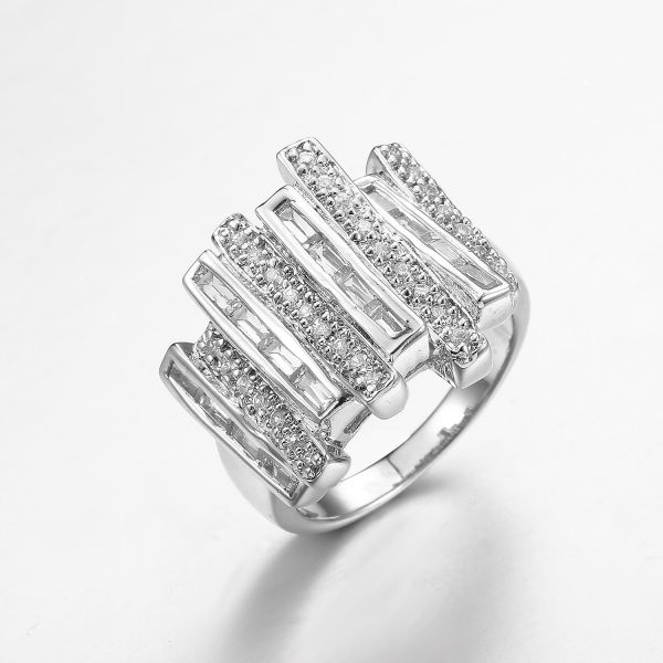 Кольца кольца 4.93g вечности Zirconia круглого отверстия кубические стерлинговые серебряные для женщин