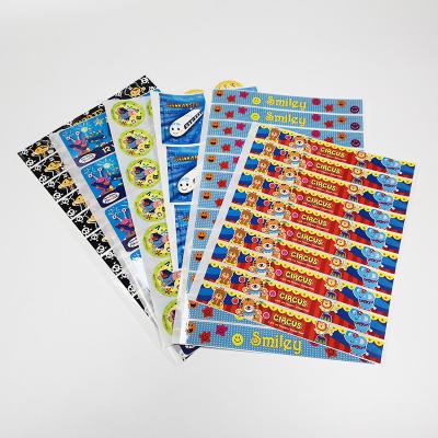 Varnishing Custom Die Cut Stickers CMYK BOPP Film Cartoon Adhesive Label