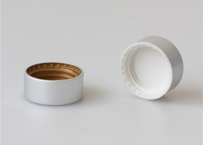 33mm Screw Jar Lids , Aluminum Bottle Silver Jar Lids Round Spill Proof