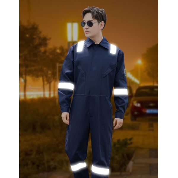 Reflective Anti-Static FR Coveralls 100% Cotton, Shipyard/Sea Port/Steel-Making Welder