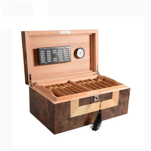 Laser Engraving Wood Cigar Box Humidor Smart Cigar Wood Humidor 50-200 Cigar Sizes