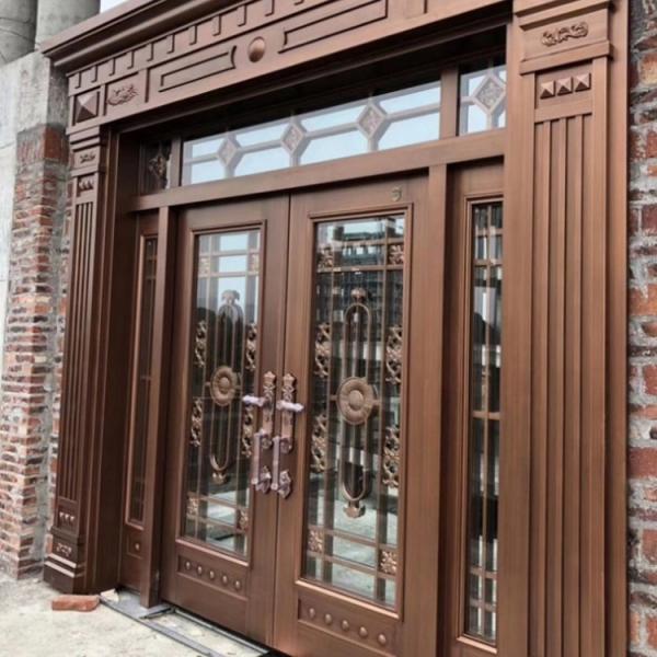 Customized Bronze Glass Door Decorative Front Door Glass Inserts