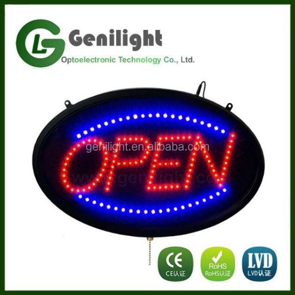 Super Bright Open Closed Animated Flashing LED Window Sign with and PCB Front Board