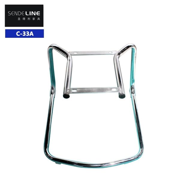 A sturdy modern office chair with a metal frame in electroplated color, office chair base