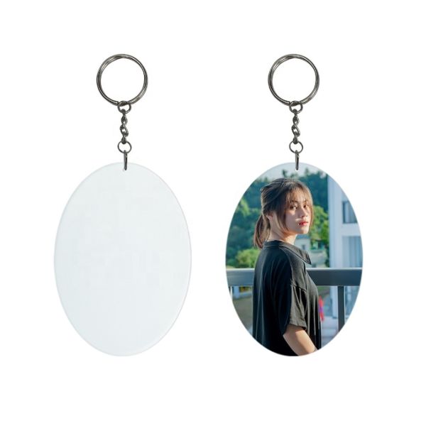 Custom Double Sided Blank Sublimation Plastic Keychain Diy Sublimation Key Chain