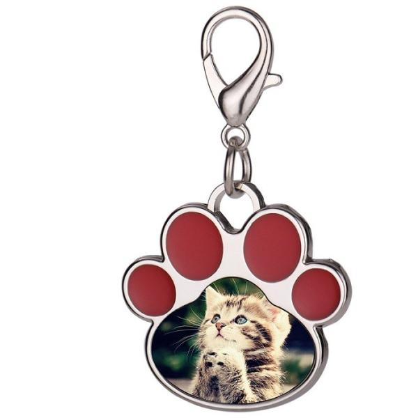 Cat Paw Shape Sublimation Tag métallique pour animaux de compagnie bricolage personnalisé Collier de tag pour chien