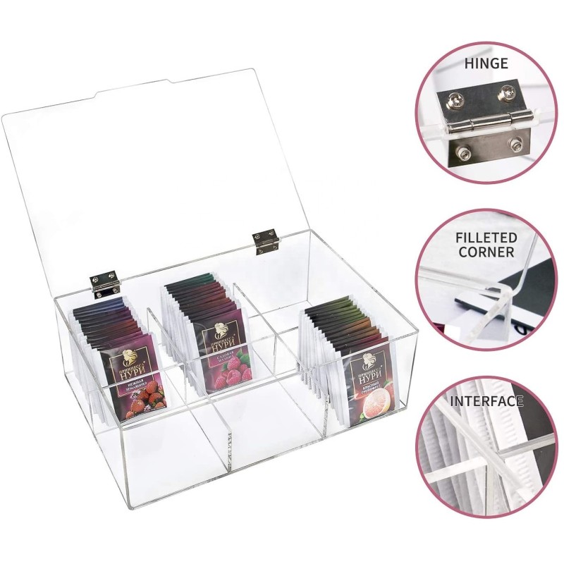 Clear Acrylic Trading Card Storage Box Multi-Compartment Organizer TCG Deck Game Cards Multifunctional Transparent Display Case
