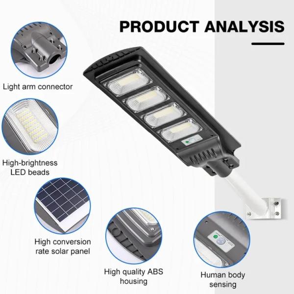 120W LED Solar Street Light Waterproof IP67 Outdoor Solar Panel Road Light