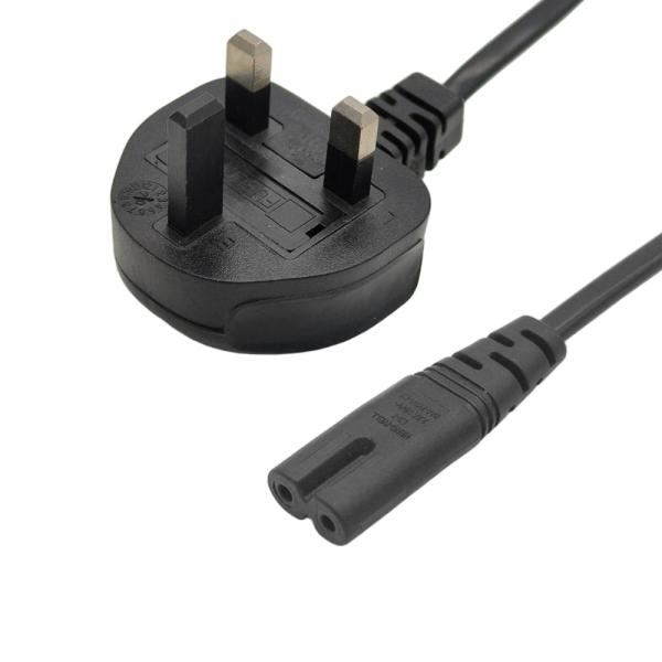 英国電源コード BS カスタマイズ 2 ピン電源コード 3A 電源供給コード 250V 銅 IEC C7 プラグ アングル付き 家庭 ホテル レストラン用