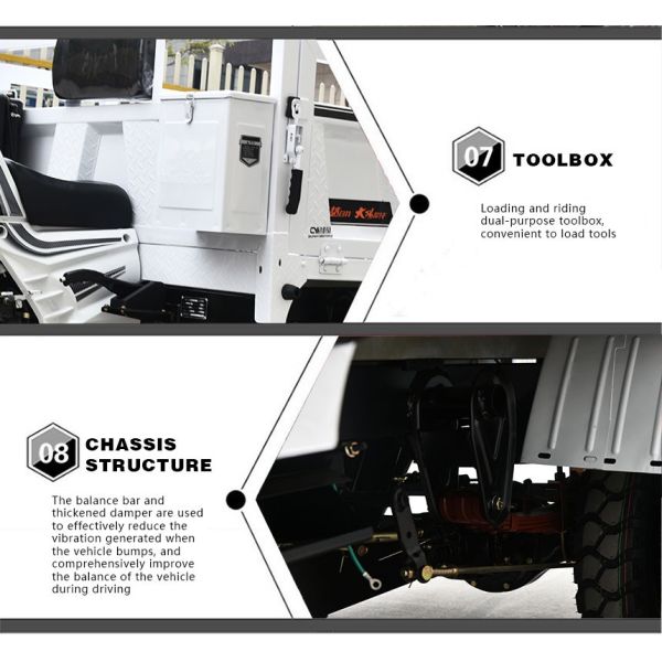 Triciclo de carga de tres ruedas de hierro de 200cc con consumo de combustible de 4,5 l / 100 km