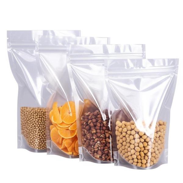 Factory Price Transparent Food Packaging Bags with Zipper Resealable Plastic Pouch for Dry Fruits Grains Candy