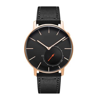 Mens Vintage Leather Watches Custom Leather Dress Watch 316L SS Case