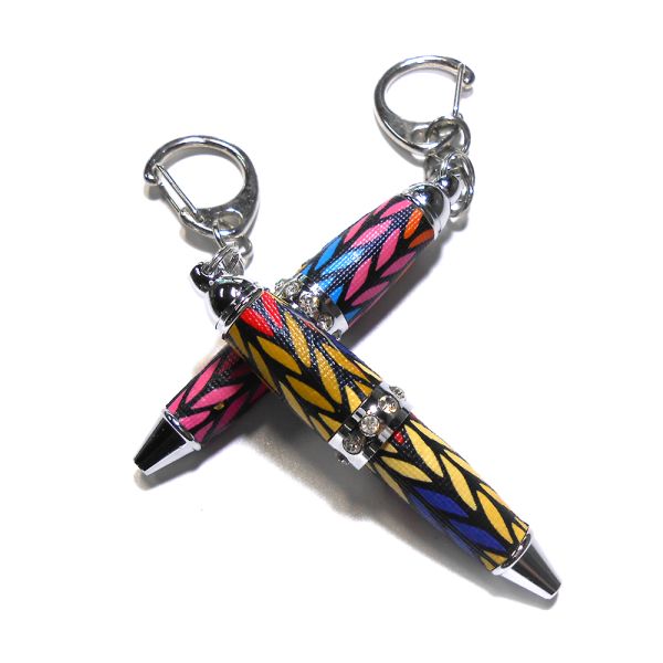 PU Leather Process 10 Pcs Crystal Stone Metal Mini Pen For Office