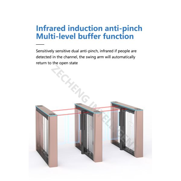 High Speed Access Control Turnstile Entry System 40 Person / Min Passage