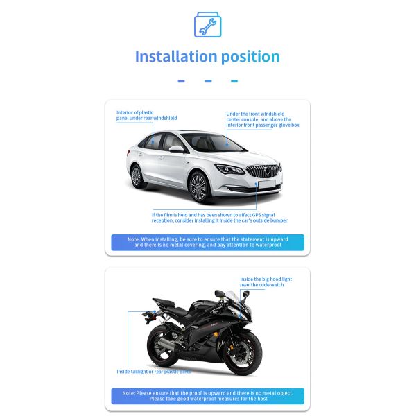 Мотоцикла тележки GT02A DC локатора 9-36V GPS электрического автоматический