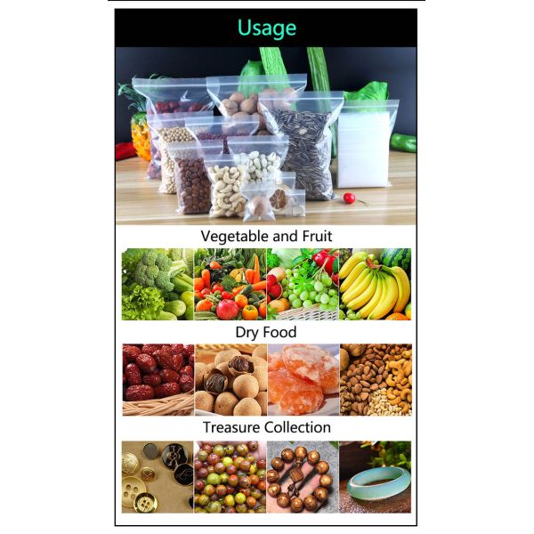 Biodegradable Plastic Bag Transparent PE Slide Seal Freezer Bags, Gallon, Quart, American value, drug store, zipper seal