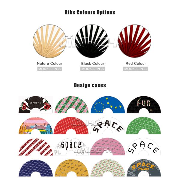 Promotional Hand Held Folding Fan with Custom Double Side Printed