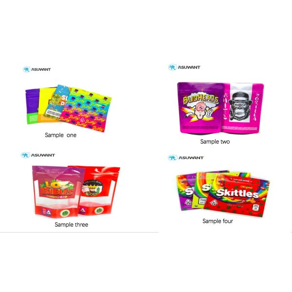 Небольшая съестная молния кладет коноплю в мешки засоритель пеньки CBD Tobaco стоит вверх мешок