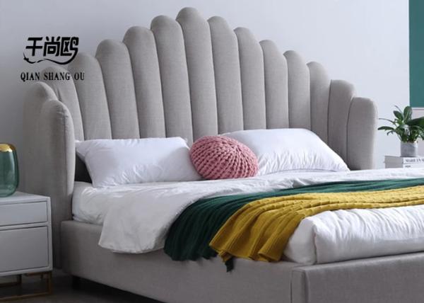 Linen Bedroom King Size Upholstered Beds Breathable Super Soft