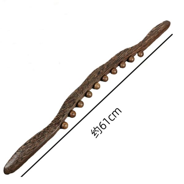 Personal Health Care 8 Beads Wooden GuaSha Massage Stick for Meridian Scrapping Therapy
