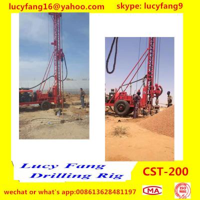 China Hot Trailer Mounted  CST-200 Water well Drilling Rig For 100-200 m Depth